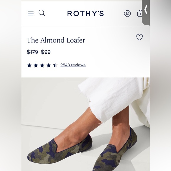 Like New ROTHY'S size 6 1/2 Almond Loafer in Spruce Camo - Picture 4 of 4